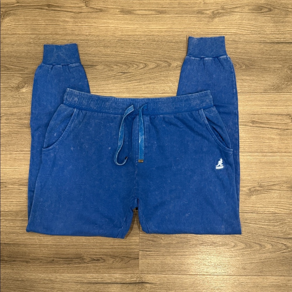 Kangol Blue Distressed Wash Joggers With Embroidered Logo Men’s Size Extra Large